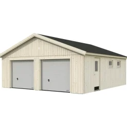 Palmako Nordic+ Gartenhaus/Garage Andre mit 2 Sektionaltoren - 44,7 m2 - 160 mm