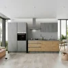 P & B Küchenzeile Isis 325 cm E-Geräte artisan eichefarben/chromix anthrazit