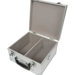 Perel CD-Koffer, 40 CDs, Schlüsselschloss, 2 Schlüssel, Aluminium, 280 x 268 x 160 mm