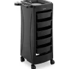Physa Salonbedarf, Rollbarer Friseurtrolley Friseurwagen Kosmetikwagen 5 Schubladen 10 kg schwarz