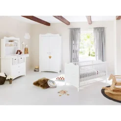 Pinolino Kinderzimmer Florentina breit mit Regalaufsatz 3-tlg. weiß
