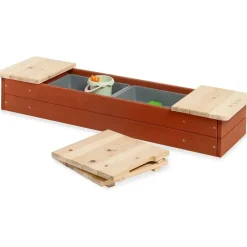 Pinolino Kunststoffsandkasten Hedda mit Dach rot/natur