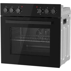 PKM Einbauherd Set Backofen schwarz + Glaskeramikkochfeld