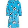Playshoes Fleece-Bademantel Fußball, 134/140