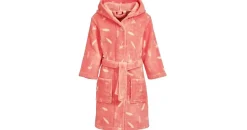 Playshoes Fleece-Bademantel Surfbrett Palmen rosa - 134-140