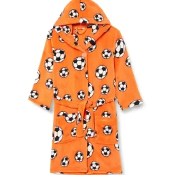 Playshoes Unisex Kinder Fleece-Bademantel Fußball, 110/116
