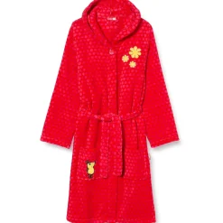Playshoes Unisex Kinder Fleece-Bademantel Morgenmantel, pink Die Maus, 134/140
