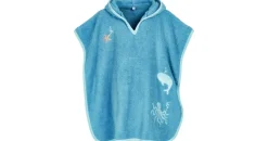 Playshoes Unisex Kinder Frottee-Poncho Bademantel Handtuch, Meerestiere, L (ab ca. 4 Jahre) - L