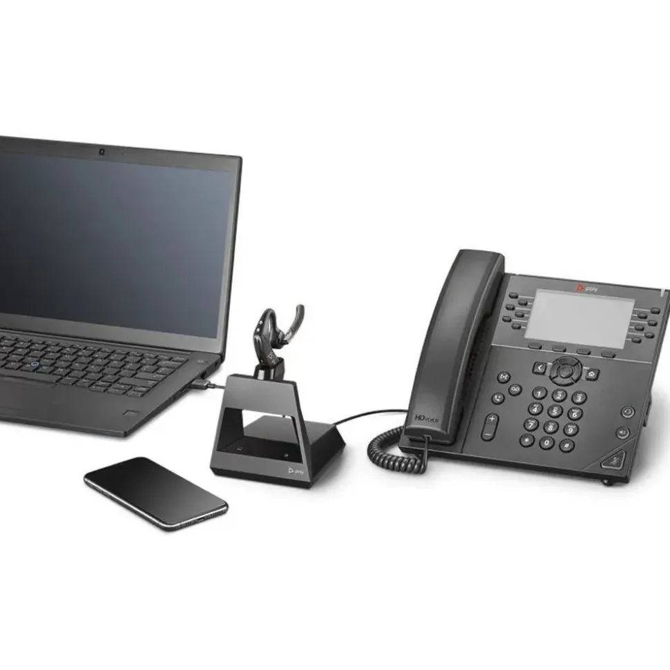 plt Voyager 5200 Office Headset Ohrstöpsel über dem Ohr angebracht Bluetooth kabellos NFC