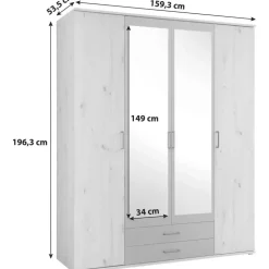 Pol-Power Drehtürenschrank 159 x 196 x 53,5 cm anthrazit/eiche