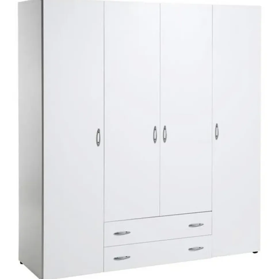 Pol-Power Kleiderschrank Base 4-türig weiß