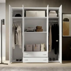 Pol-Power Kleiderschrank Base 4-türig weiß
