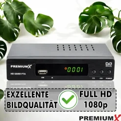Premium X PremiumX HD 520SE FTA Digital SAT Receiver DVB-S2 HDMI SCART USB Multimedia-Player, Astra Hotbird vorprogrammiert