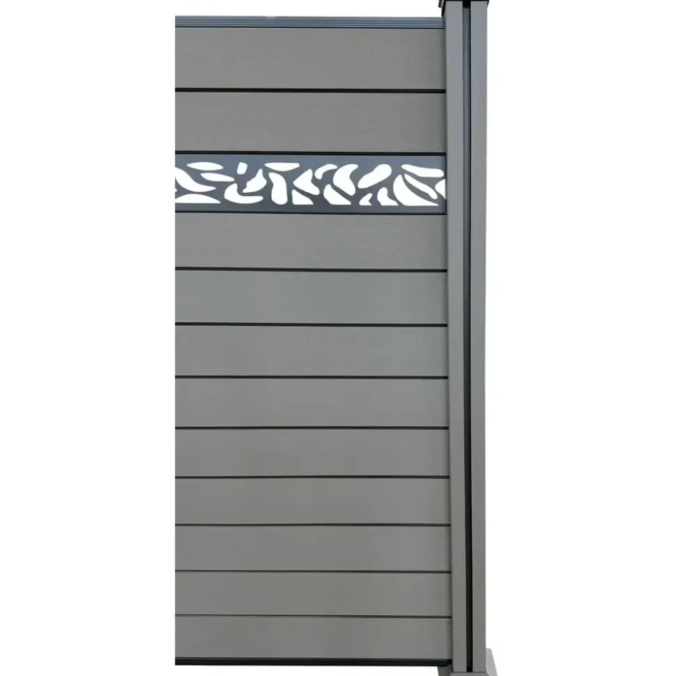 prestige home living outdoor WPC-Sichtschutzzaun 9,1 x 1,9 m Grau