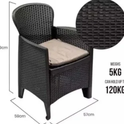 PROGARDEN Gartenset 3-tlg. anthrazit