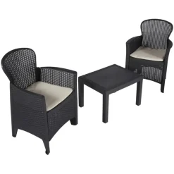 PROGARDEN Gartenset 3-tlg. anthrazit