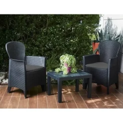 PROGARDEN Gartenset 3-tlg. anthrazit
