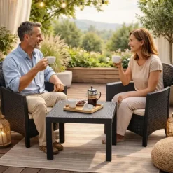 PROGARDEN Gartenset 3-tlg. anthrazit