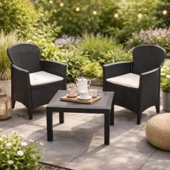PROGARDEN Gartenset 3-tlg. anthrazit