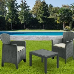 PROGARDEN Gartenset 3-tlg. anthrazit