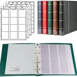 Prophila Collection Prophila Münz-Album mit 4 Hüllen für 110 Münzen grün