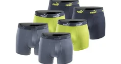 Puma Boxershorts 6er Pack Blau / Gelb / Mehrfarbig M