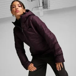 Puma Damen Jacke ESS Hooded Padded Jacket XS in Grau Midnight Plum