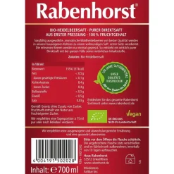 Rabenhorst Waldheidelbeere Muttersaft 6er Pack (6 x 700 ml)