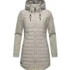 Ragwear Damen Übergangsjacke leichte lang Steppjacke mit weichen Ärmeln und Kapuze Sandrra Long Bone Gr. S - S