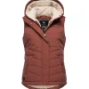 Ragwear Damen, ärmellose Outdoor-Weste mit abnehmbarer Kapuze Hesty Intl Terracotta22 Gr. S (36), orange (terra), Außenmaterial: 100% Polyester. Innenfutter: 100% Polyester.