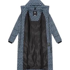 Ragwear Damen Wintermantel Warmer atmungsaktiver und wasserdichter Steppmantel lang mit angesagtem Hahnentritt Muster mit Kapuze Niara Long Print YOUMODO Cloud Gr. 3XL - 3XL
