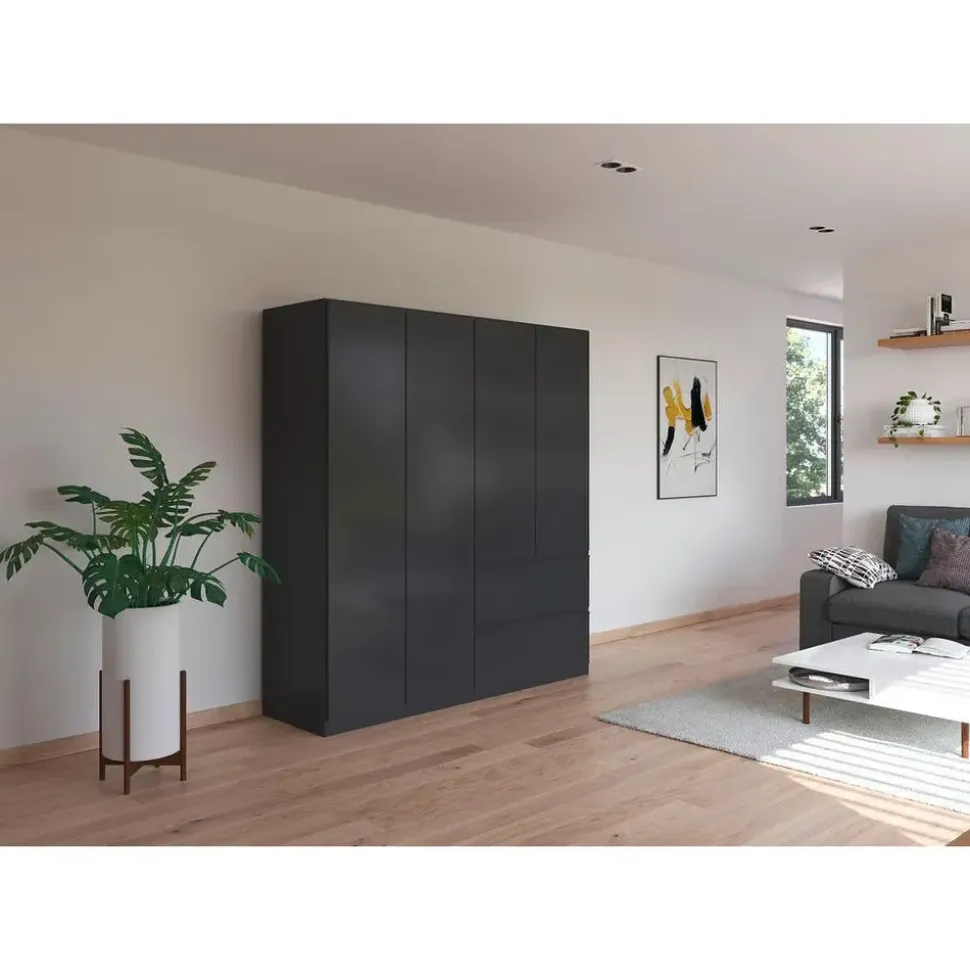 Rauch Drehtürenschrank Costa 181 x 197 x 54 cm Grau