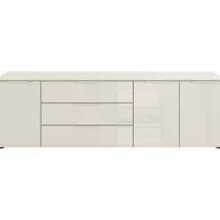 Rauch Kombikommode 200 x 61 x 42 cm Beige / Glas Beige
