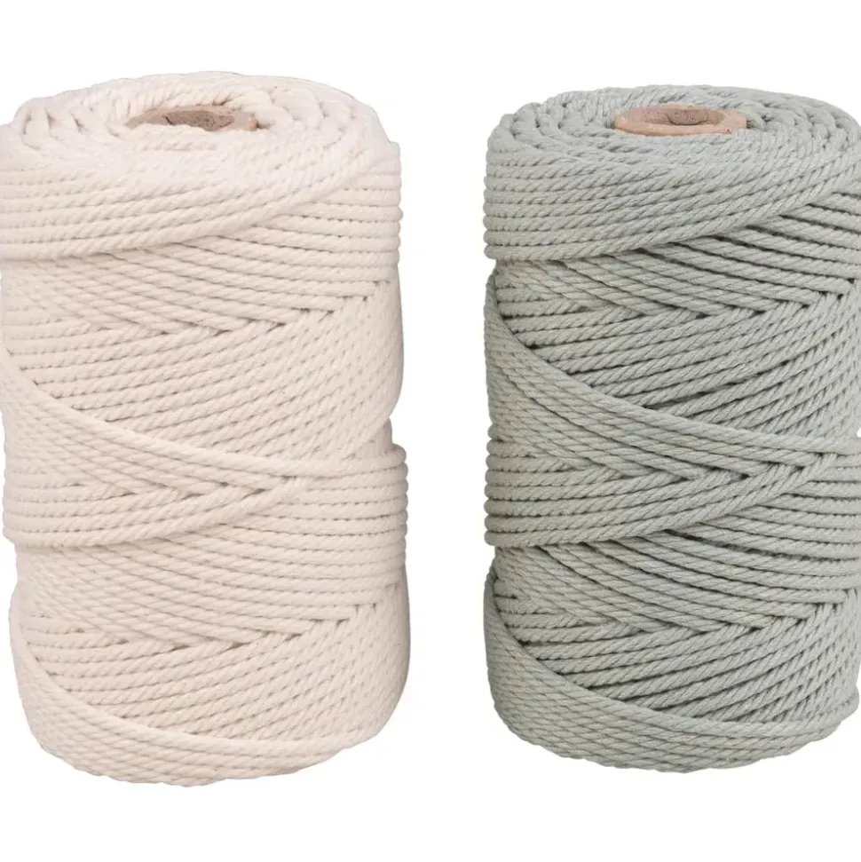 Rayher Garn Makramee Creme/Eukalyptus 70 m 2 St.
