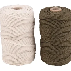Rayher Makramee Garn creme/olive 70 m 2 St.