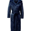 REDBEST Fleece Unisex-Bademantel mit Kapuze Perris in marine | Gr.: M