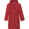 REDBEST Frottier Kinder-Bademantel mit Kapuze Chicago in rot | Gr.: 110/116
