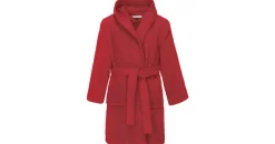 REDBEST Frottier Kinder-Bademantel mit Kapuze Chicago in rot | Gr.: 110/116