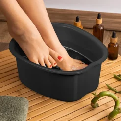Relaxdays Fußbadewanne, schwarz