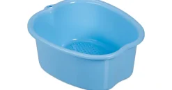 Relaxdays Fußbadewanne, Wanne für Fußbad, Kunststoff, Fußwanne für Fußpflege & Wellness, HxBxT: 15 x 33 x 38 cm, blau