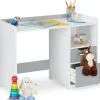 Relaxdays Kinderschreibtisch grau / Weiß