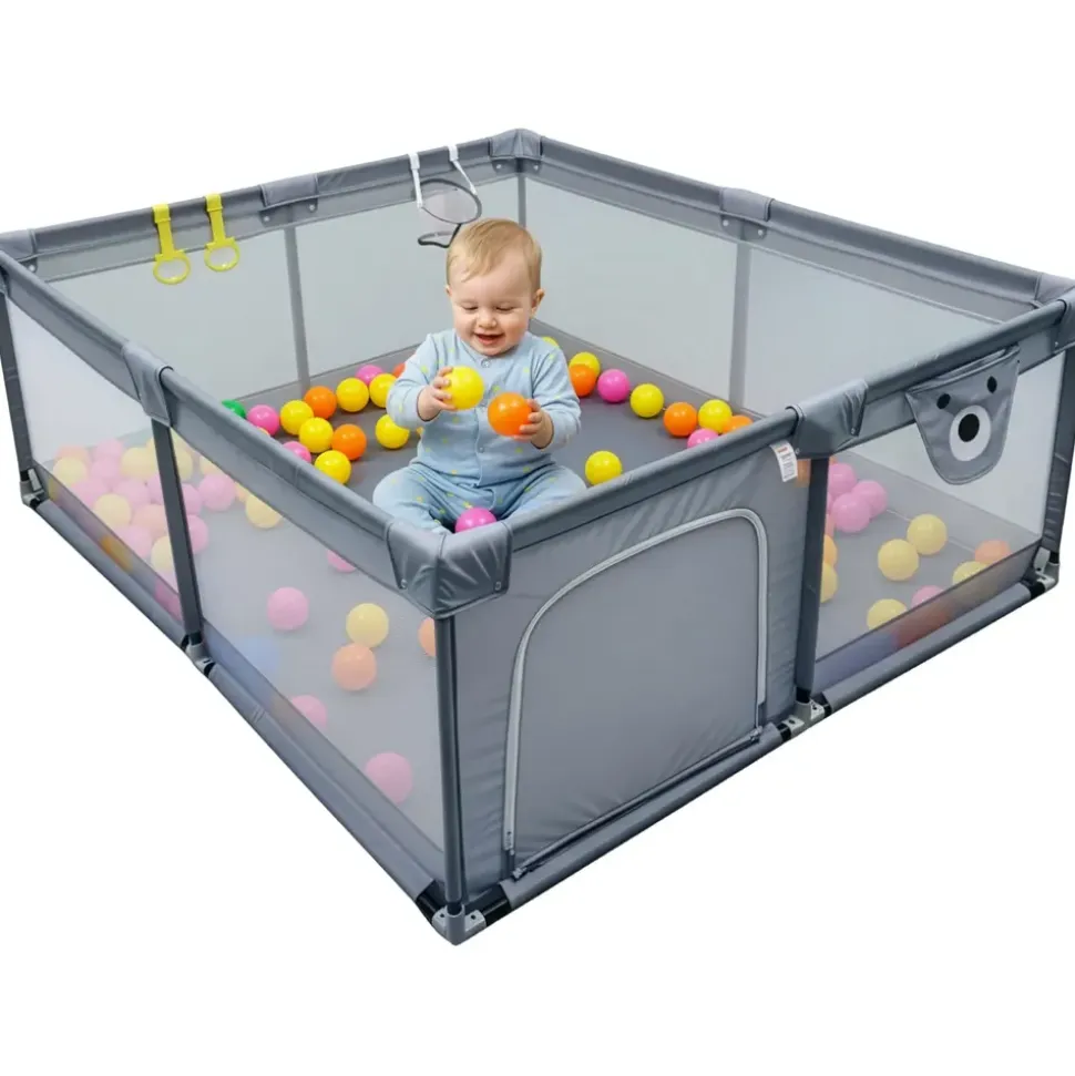 Relaxdays Laufstall Baby, mit 50 Bällen,