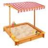 Relaxdays Sandkasten mit Dach braun/rot