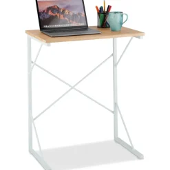 Relaxdays Schreibtisch Mini Weiß / Braun