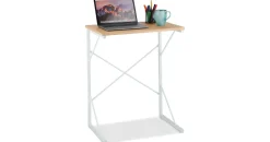Relaxdays Schreibtisch Mini Weiß / Braun