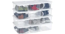Relaxdays Schuhbox 12,5 x 20 x 34,5 cm 12-tlg. transparent