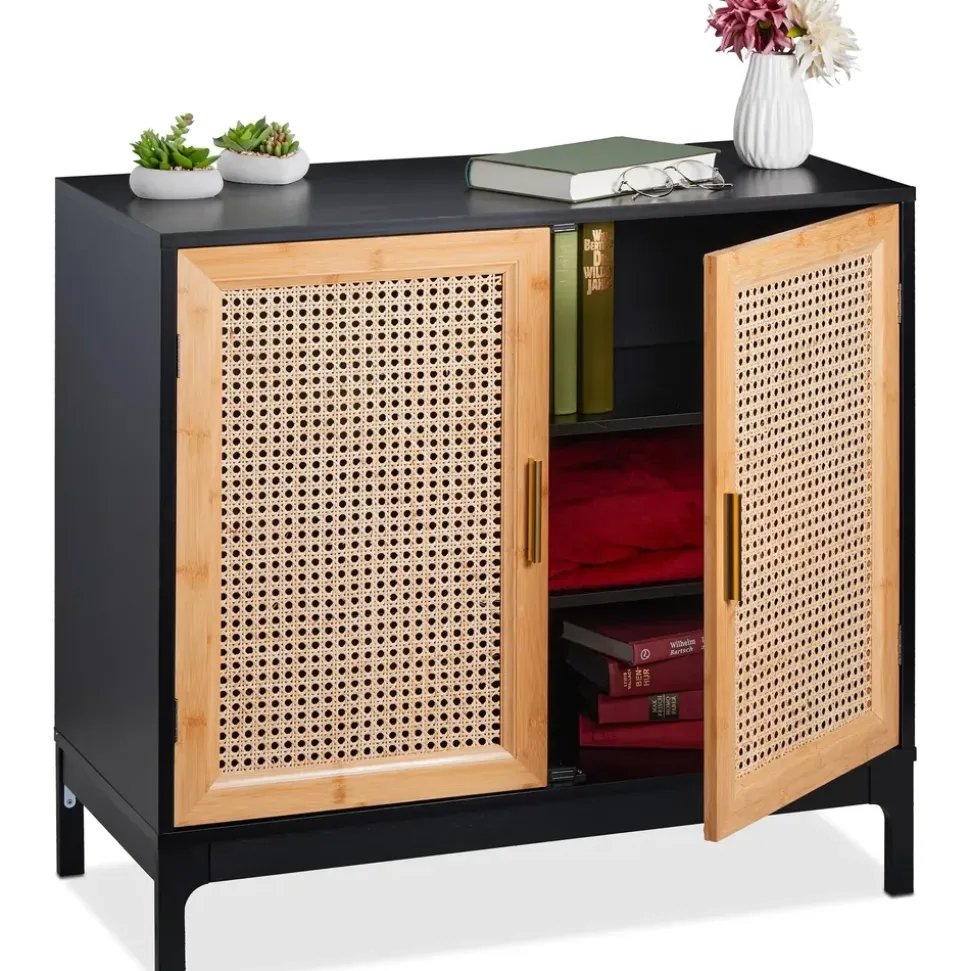 Relaxdays Sideboard 80 x 76 x 39 cm Mehrfarbig