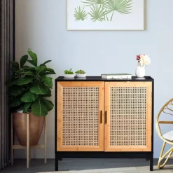 Relaxdays Sideboard 80 x 76 x 39 cm Mehrfarbig