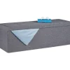 Relaxdays Sitzbank, mit Stauraum, faltbar, gepolstert, mit Trennwand, 130 l, Flur, Schlafzimmer, Truhenbank, dunkelgrau