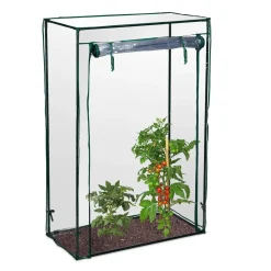 Relaxdays Tomatengewächshaus 1 x 0,5 x 1,5 m transparent/grün